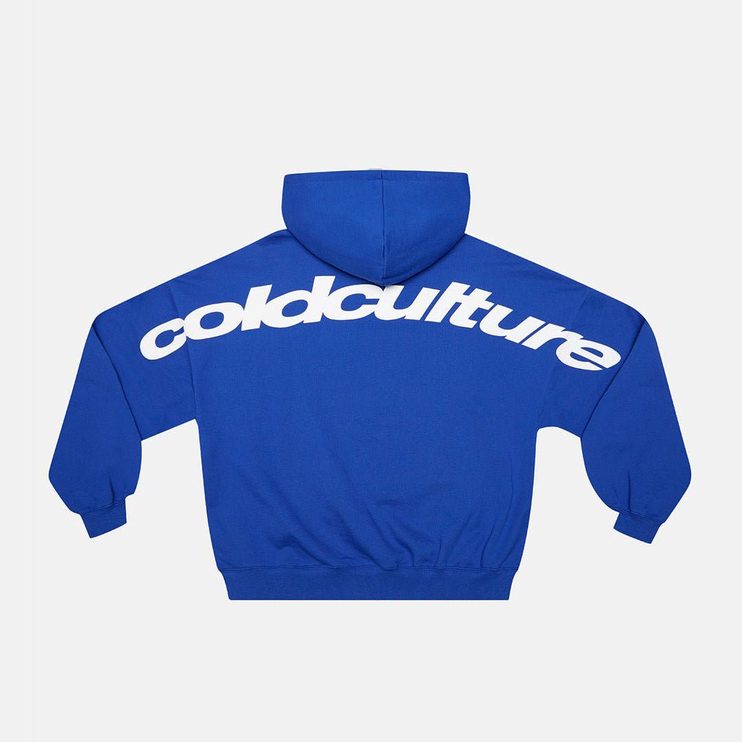 CURVED HOODIE BLUE - Cold Culture