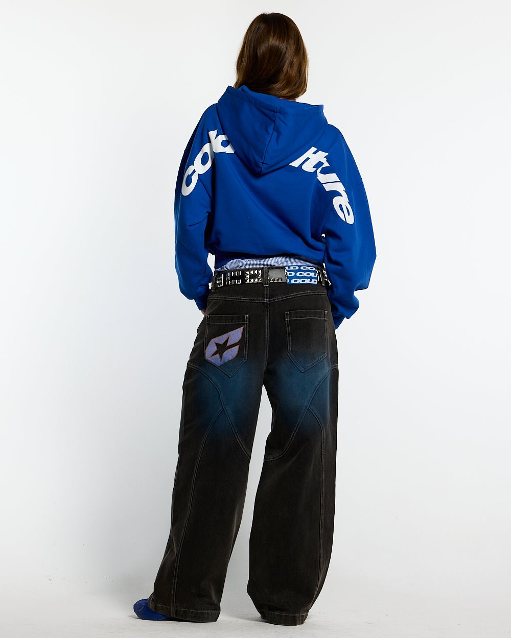 CURVED HOODIE BLUE - COLD CULTURE