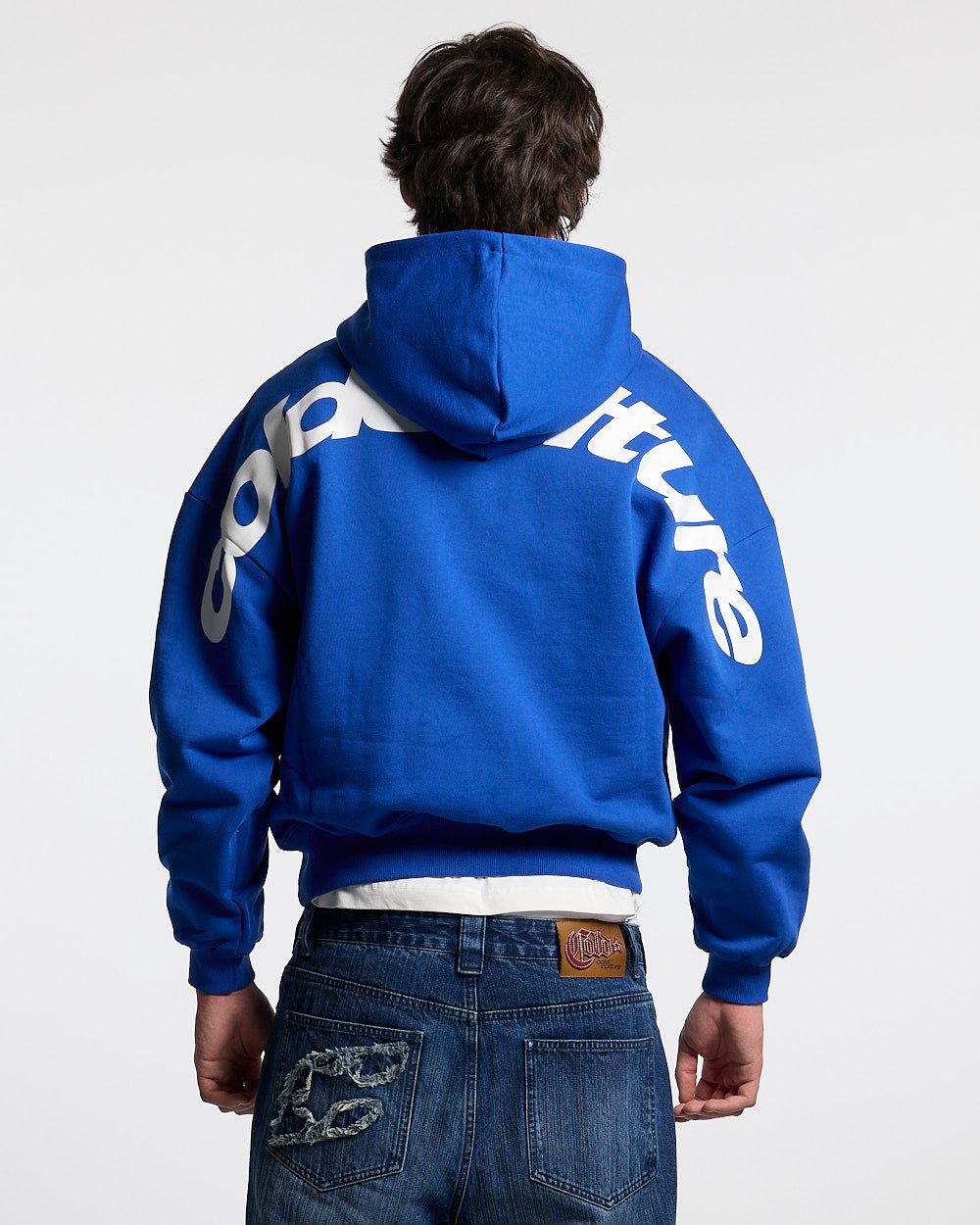 CURVED HOODIE BLUE - Cold Culture