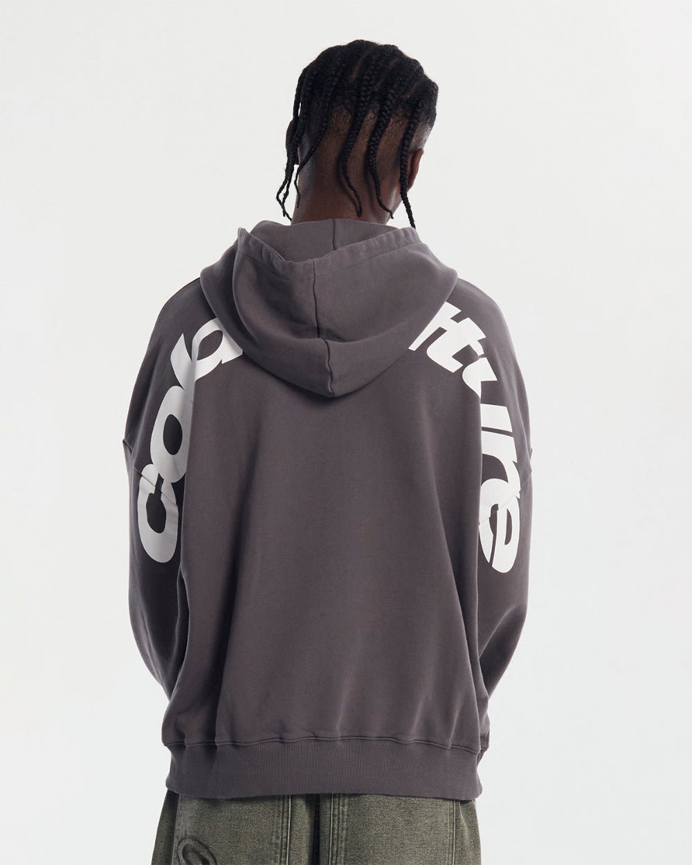 CURVED HOODIE HEAVY GREY - COLD CULTURE