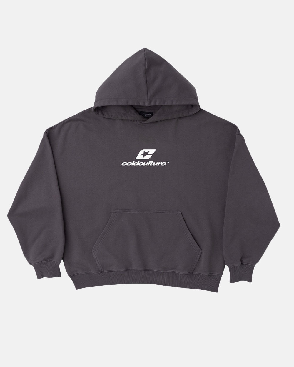 CURVED HOODIE HEAVY GREY - COLD CULTURE