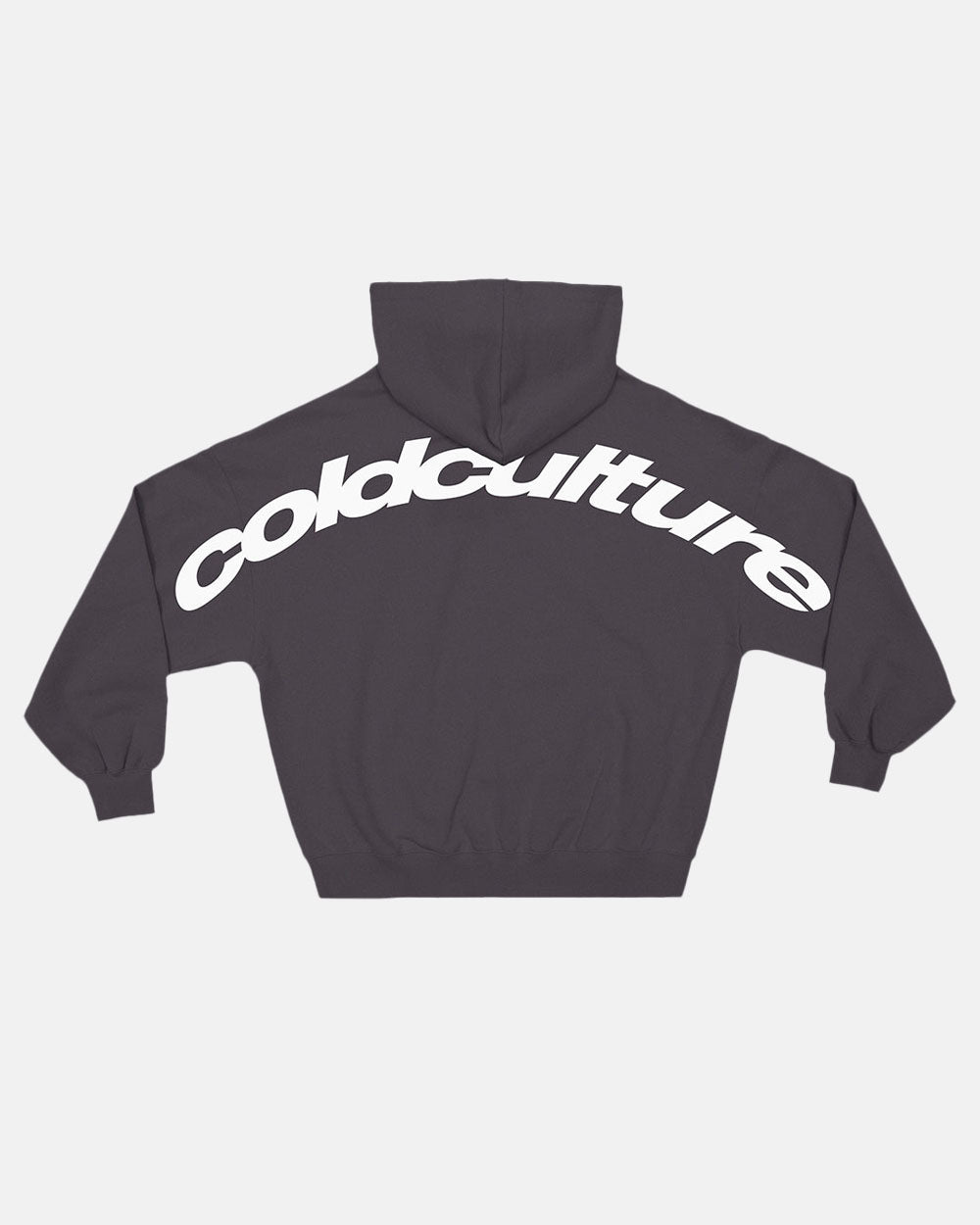 CURVED HOODIE HEAVY GREY - COLD CULTURE