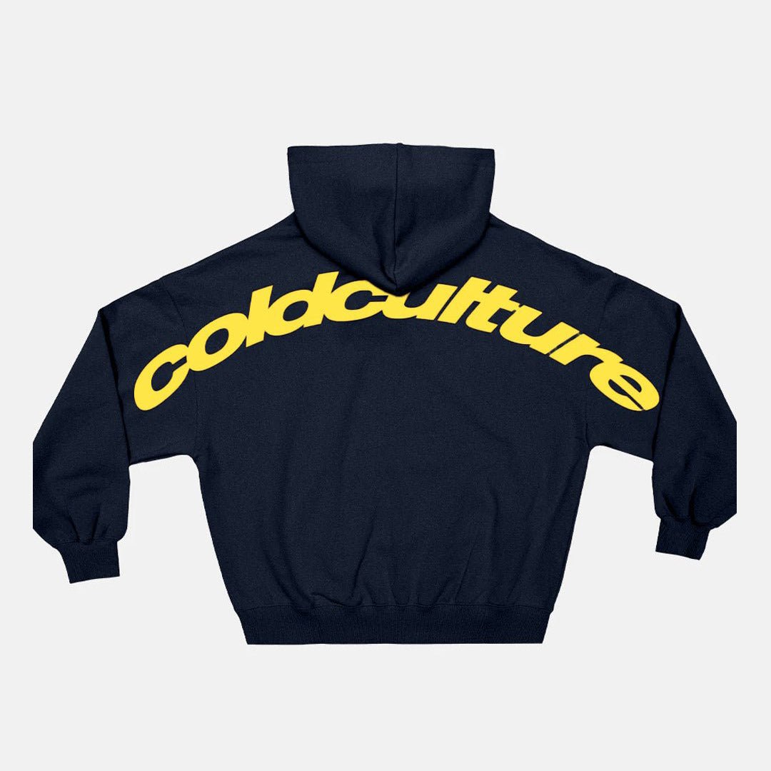 CURVED HOODIE MIDNIGHT BLUE - Cold Culture