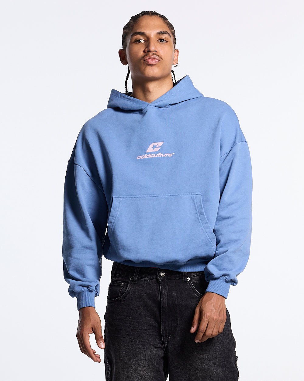 CURVED HOODIE NEW BLUE - Cold Culture