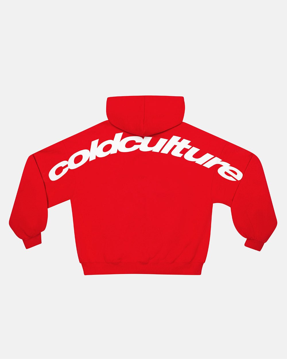CURVED HOODIE RED - Cold Culture
