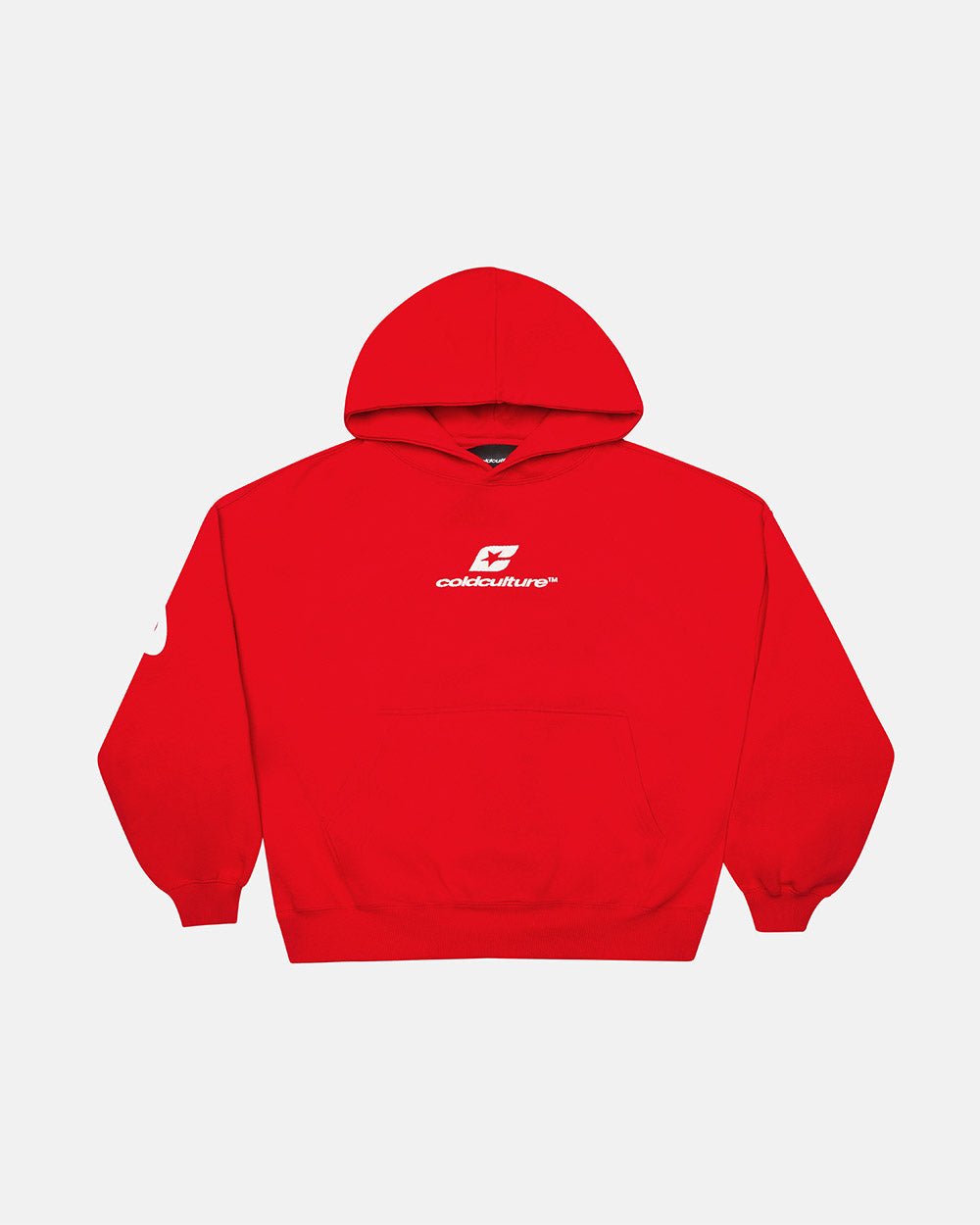 CURVED HOODIE RED - Cold Culture