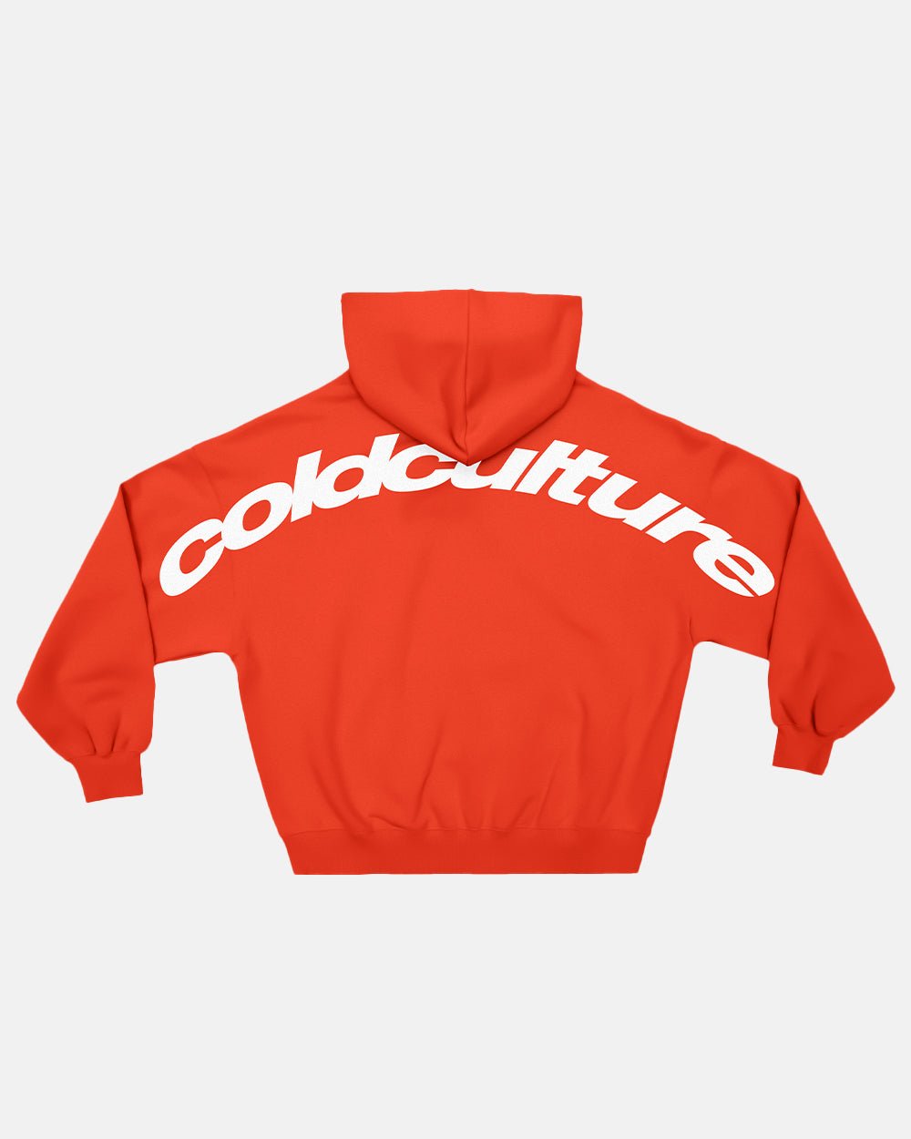 CURVED HOODIE VIBRANT RED - COLD CULTURE