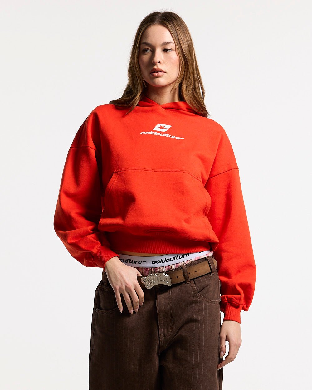CURVED HOODIE VIBRANT RED