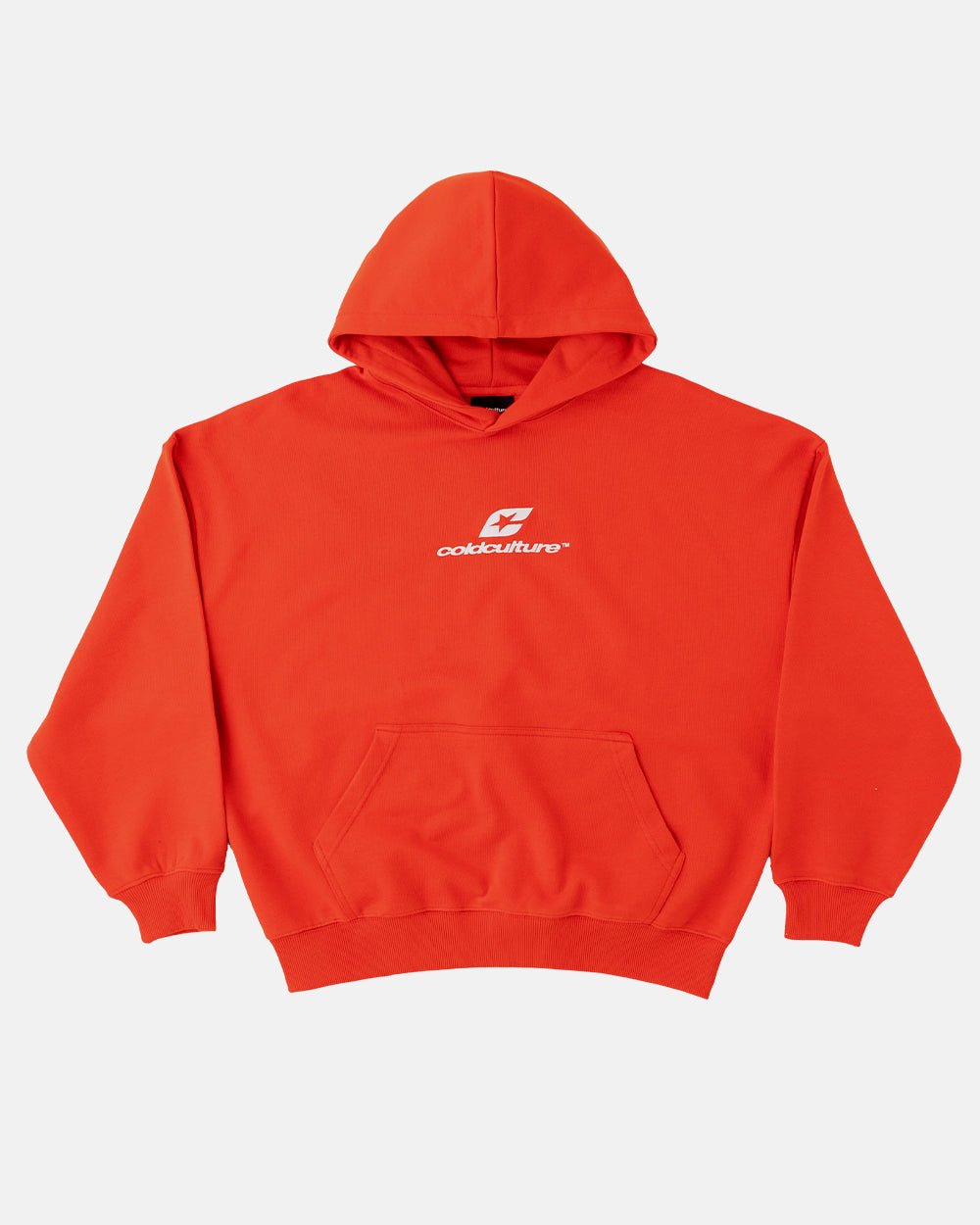 CURVED HOODIE VIBRANT RED - COLD CULTURE