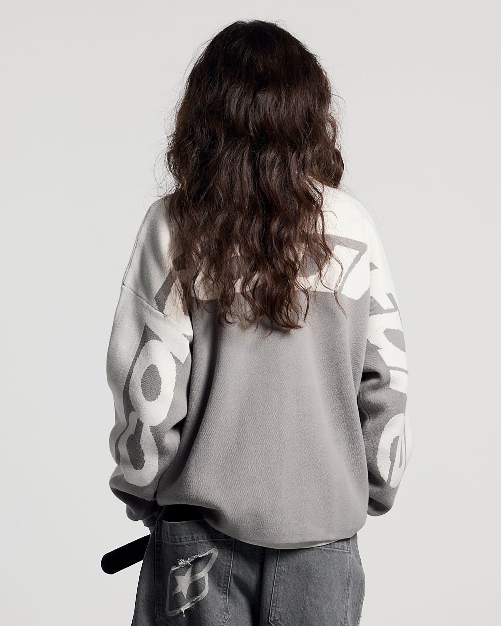 CURVED KNIT GREY & WHITE - Cold Culture