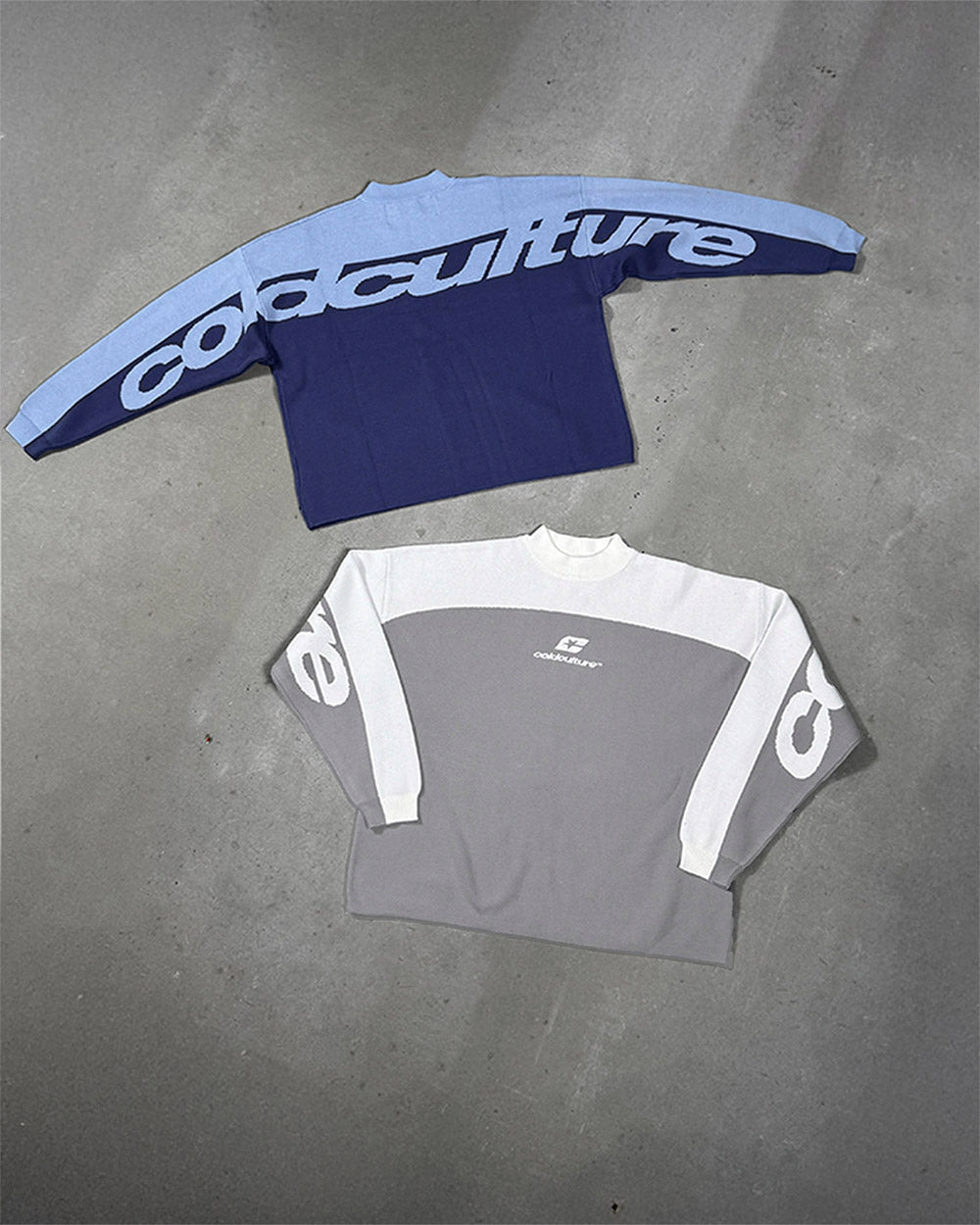 CURVED KNIT GREY & WHITE - Cold Culture