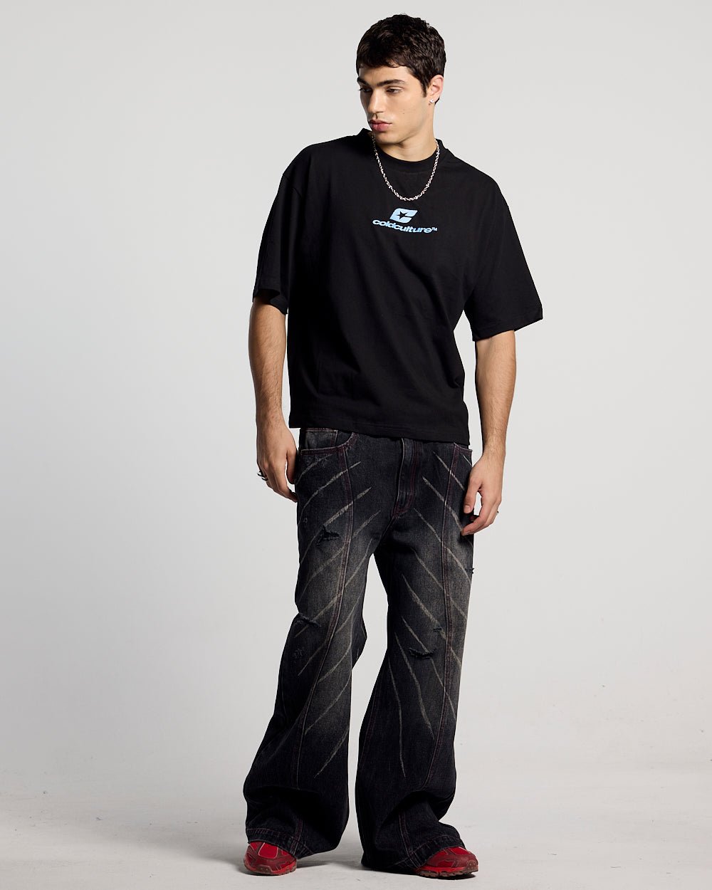 CURVED TEE BLACK - Cold Culture