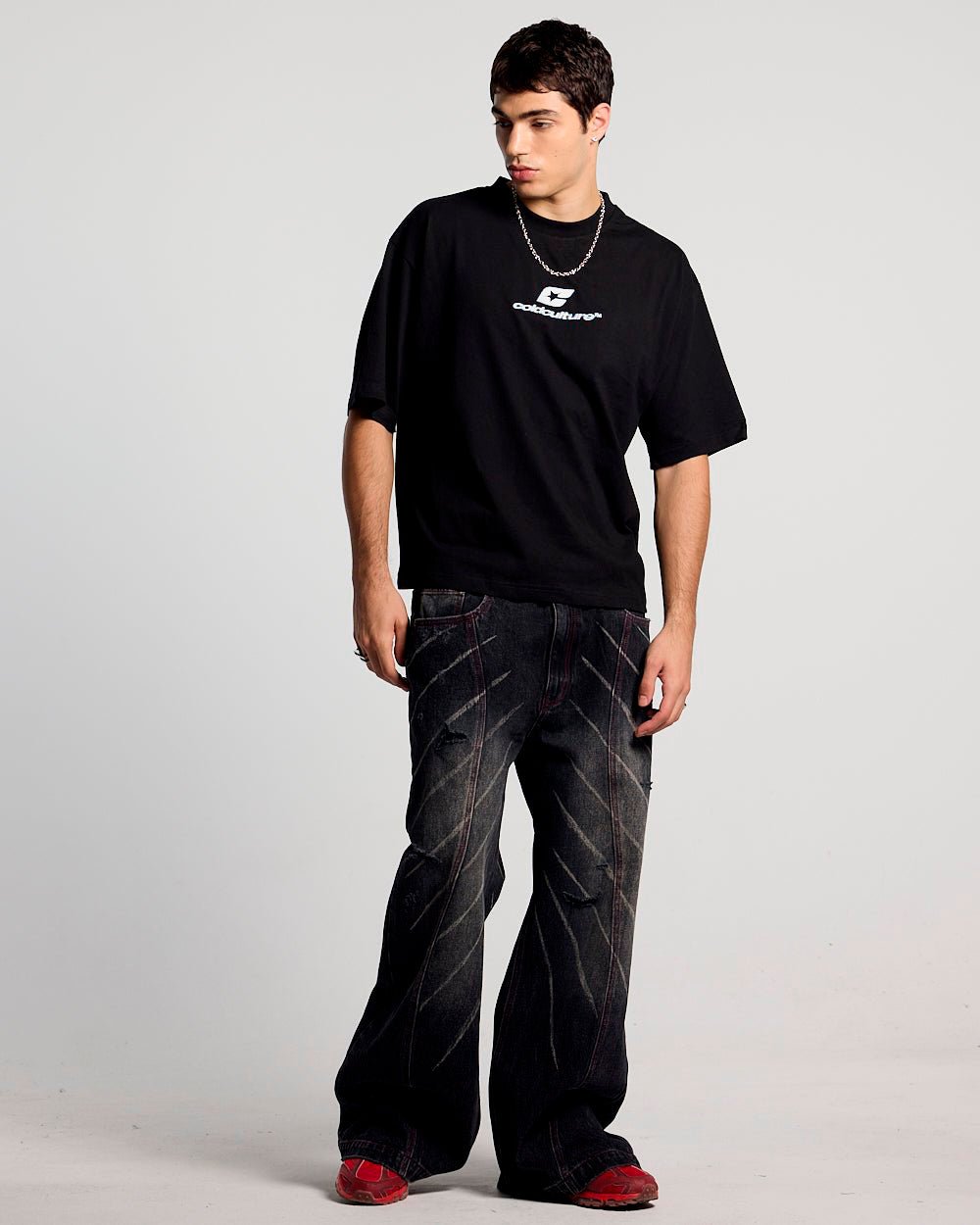 CURVED TEE BLACK & WHITE - Cold Culture