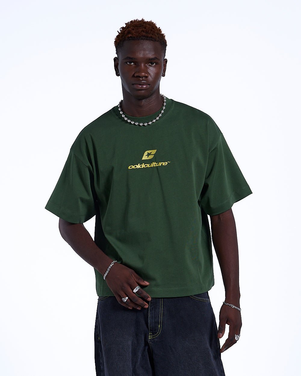 CURVED TEE GREEN & YELLOW - COLD CULTURE