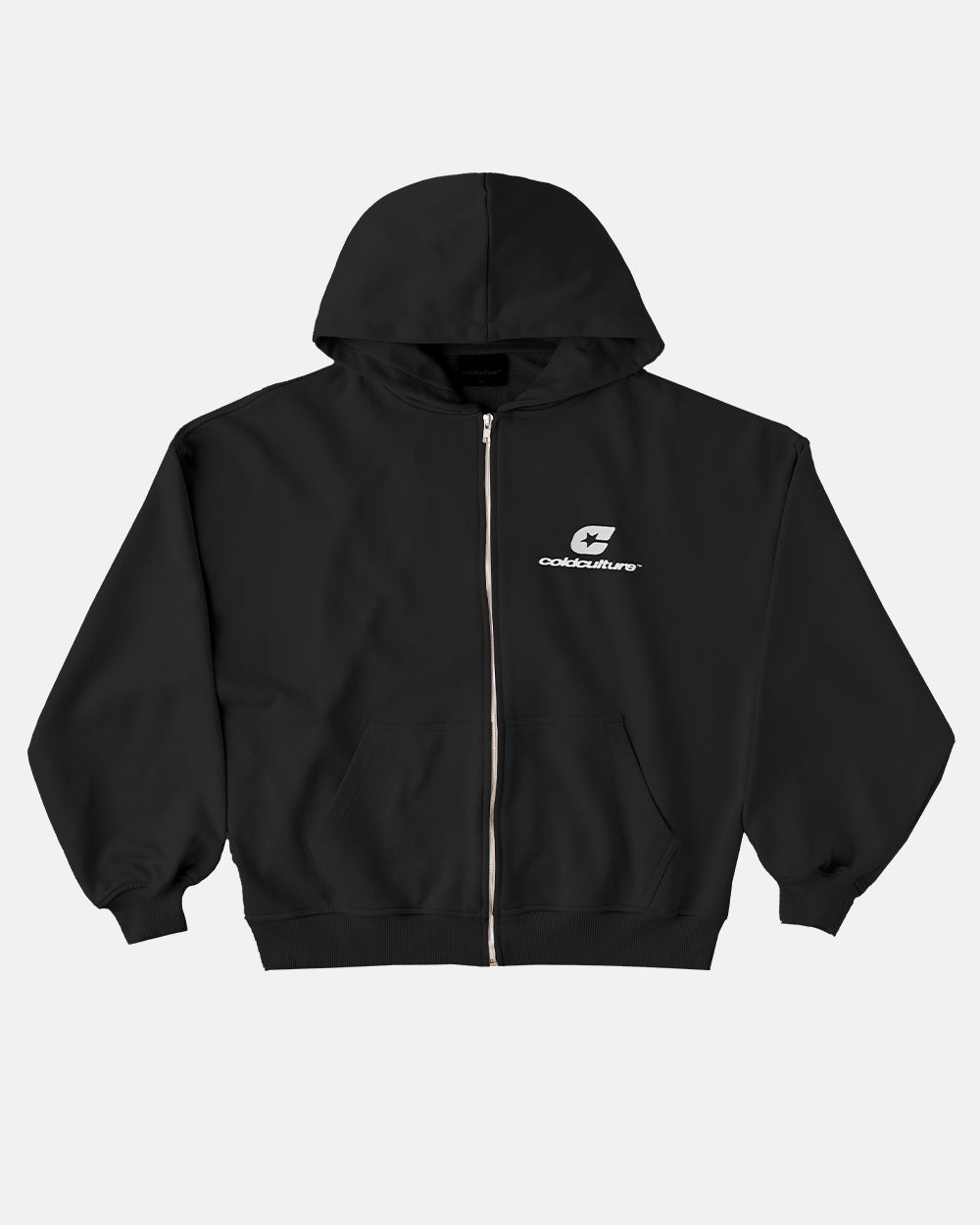 CURVED ZIP HOODIE INDIA INK - COLD CULTURE