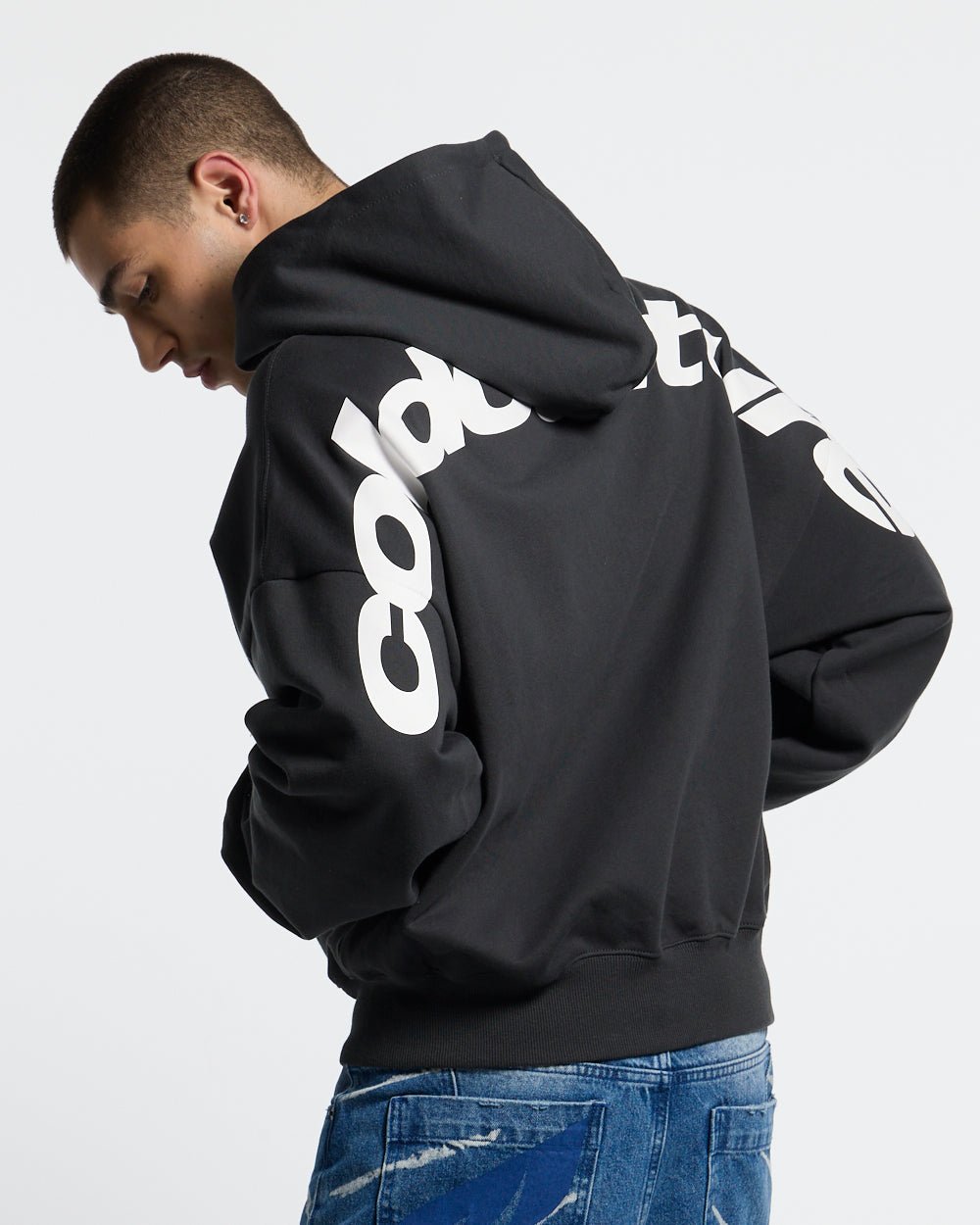 CURVED ZIP HOODIE INDIA INK - Cold Culture