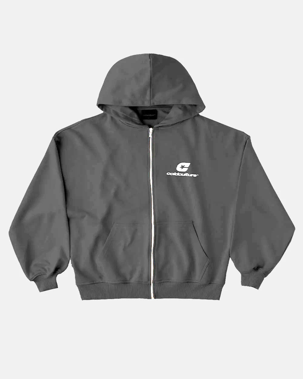 CURVED ZIP HOODIE INDIA INK - COLD CULTURE
