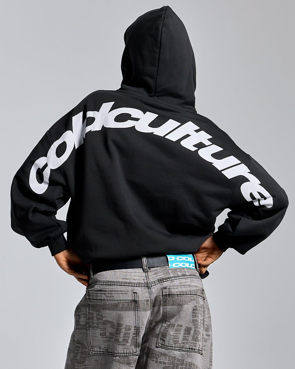 CURVED ZIP HOODIE INDIA INK - COLD CULTURE