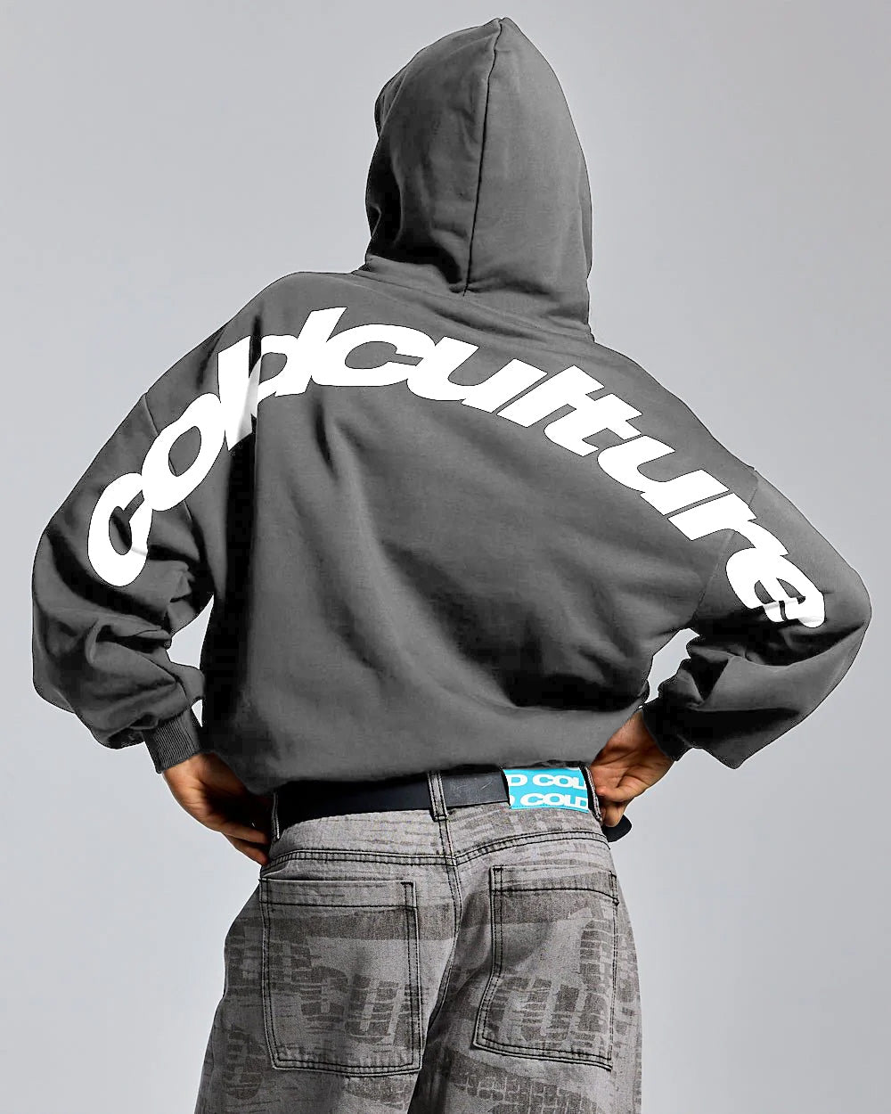 CURVED ZIP HOODIE INDIA INK - COLD CULTURE