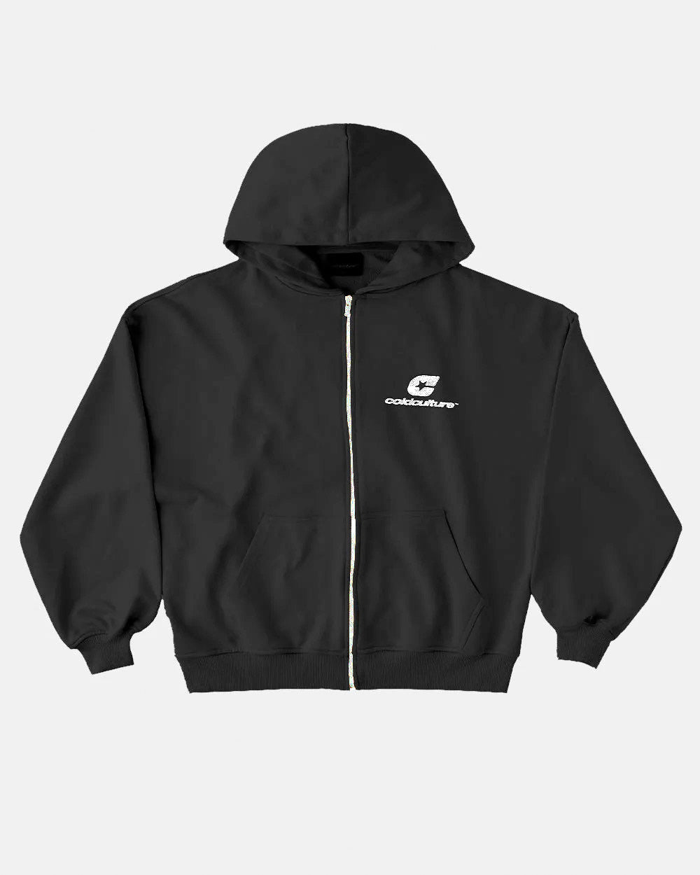 CURVED ZIP HOODIE INDIA INK - Cold Culture