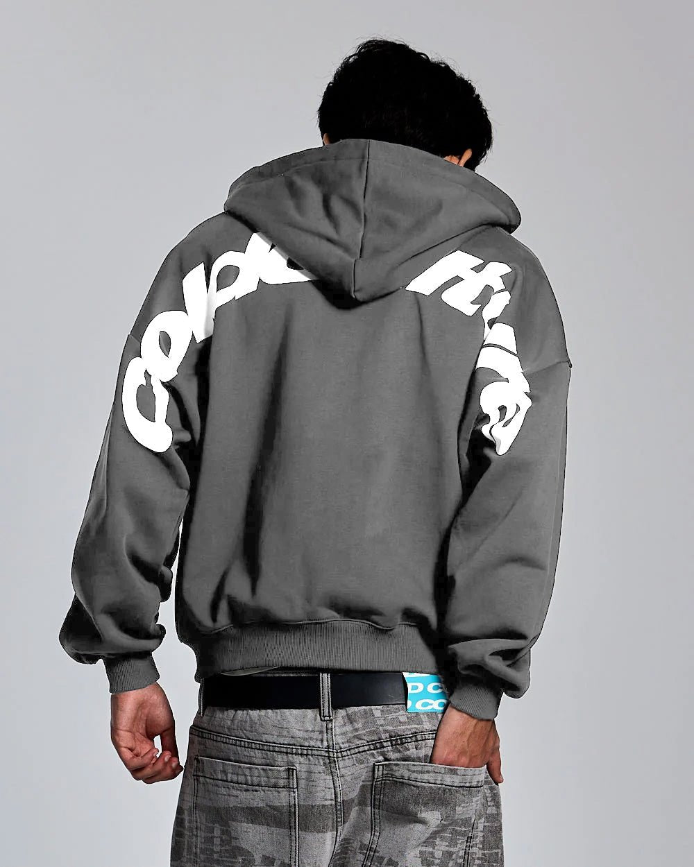 CURVED ZIP HOODIE INDIA INK - COLD CULTURE