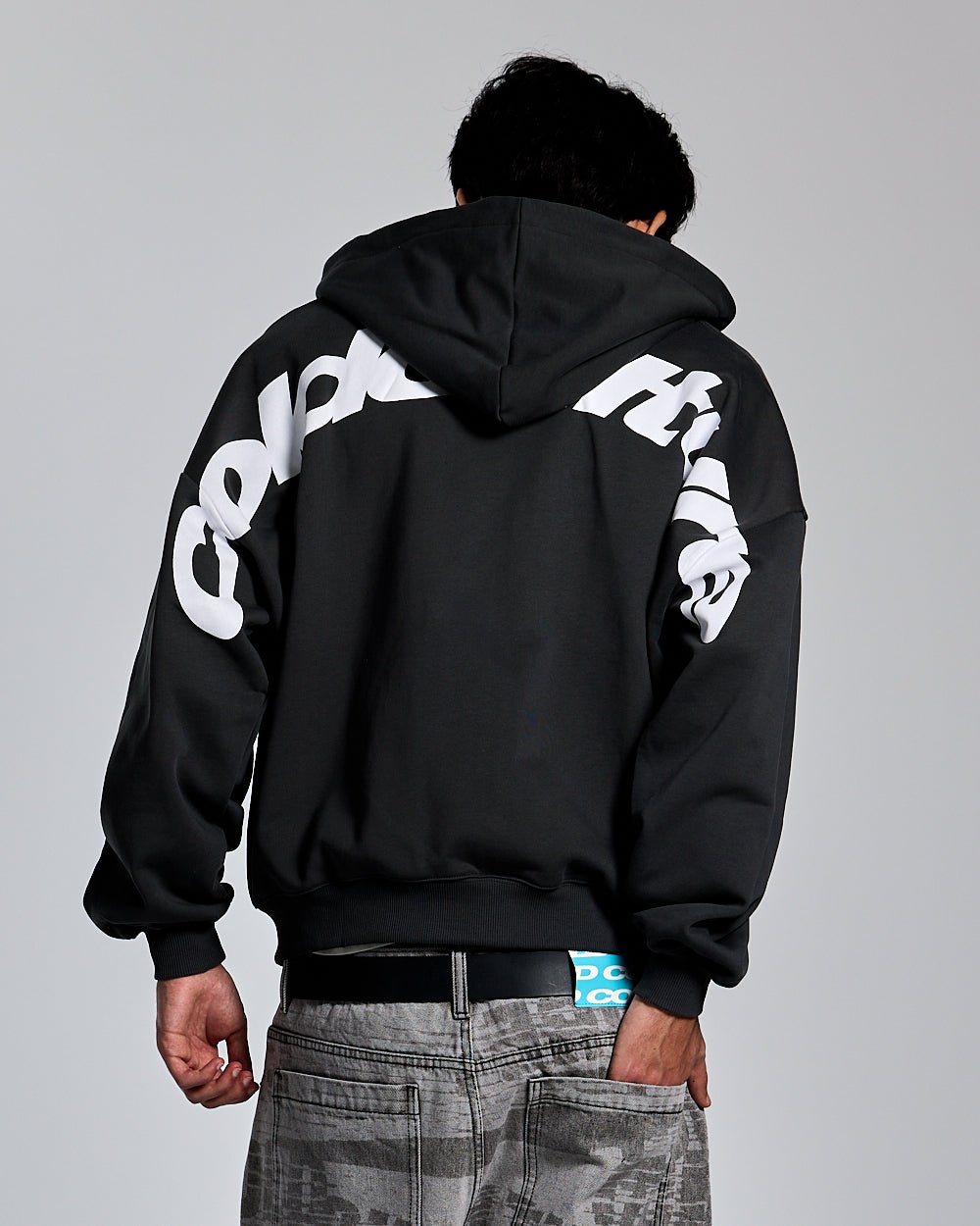 CURVED ZIP HOODIE INDIA INK - COLD CULTURE