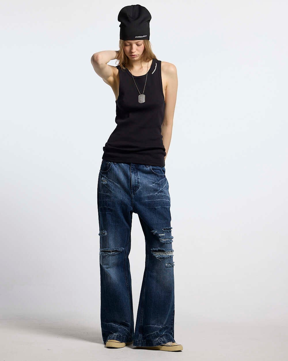 D - STRESSED V3 PANTS WASHED DENIM - Cold Culture #woman