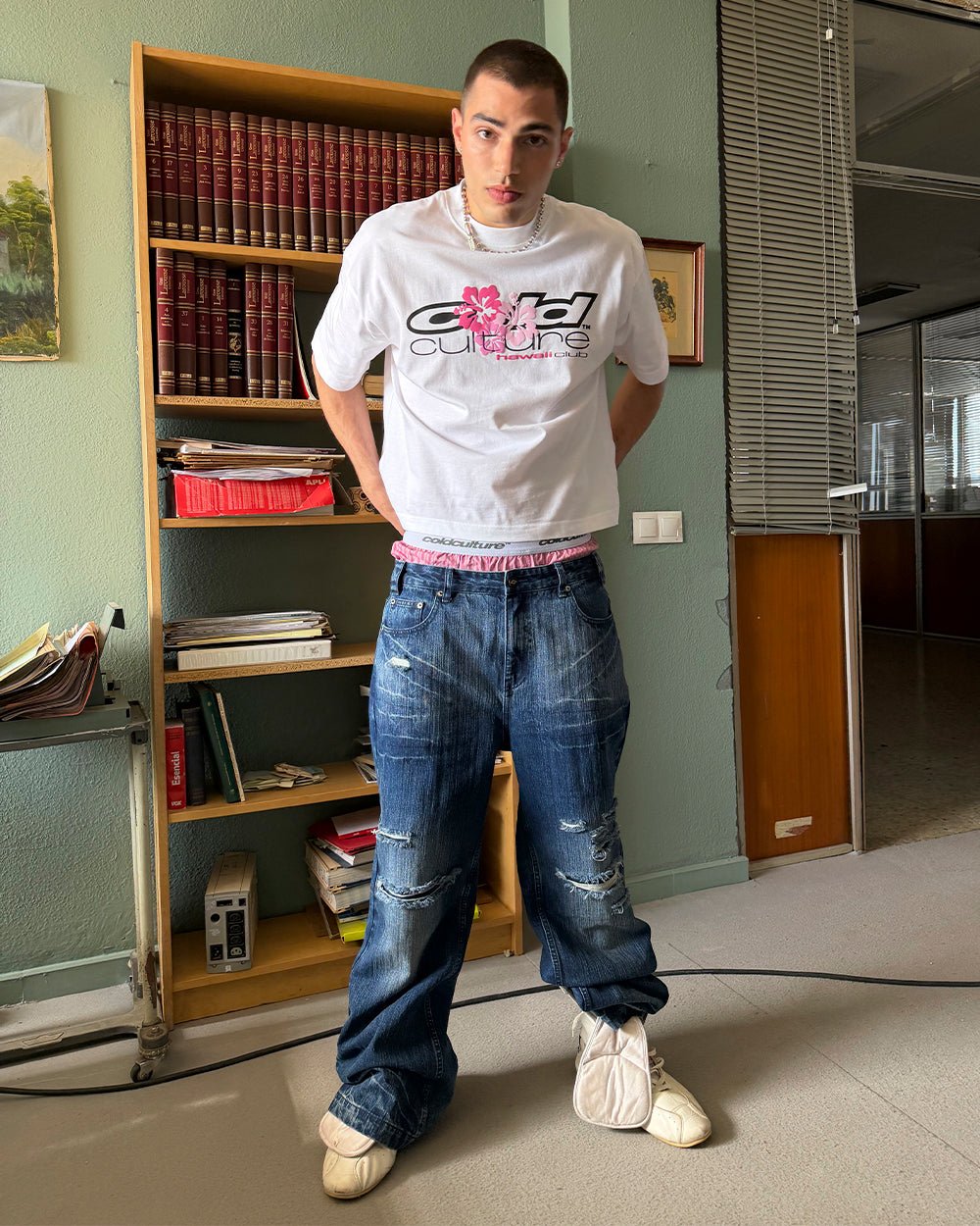 D - STRESSED V3 PANTS WASHED DENIM - Cold Culture