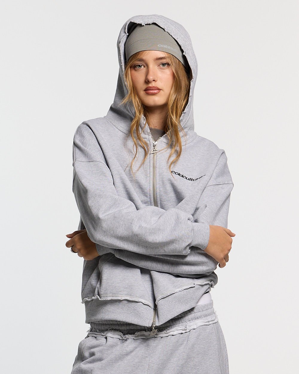 DAILY SET ZIP UP GREY MELANGE - Cold Culture