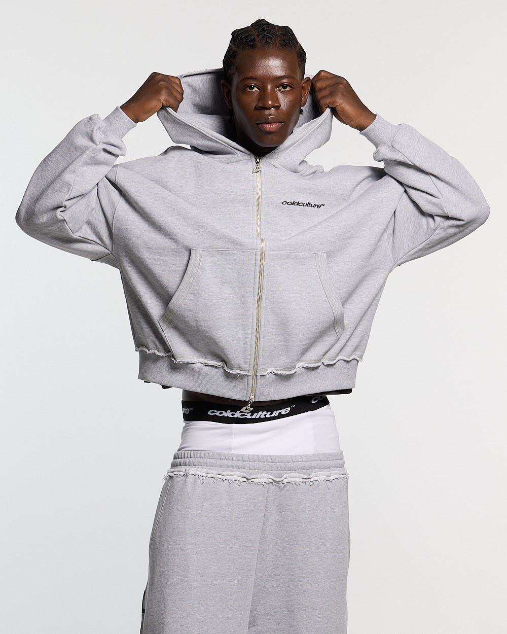 DAILY SET ZIP UP GREY MELANGE - Cold Culture