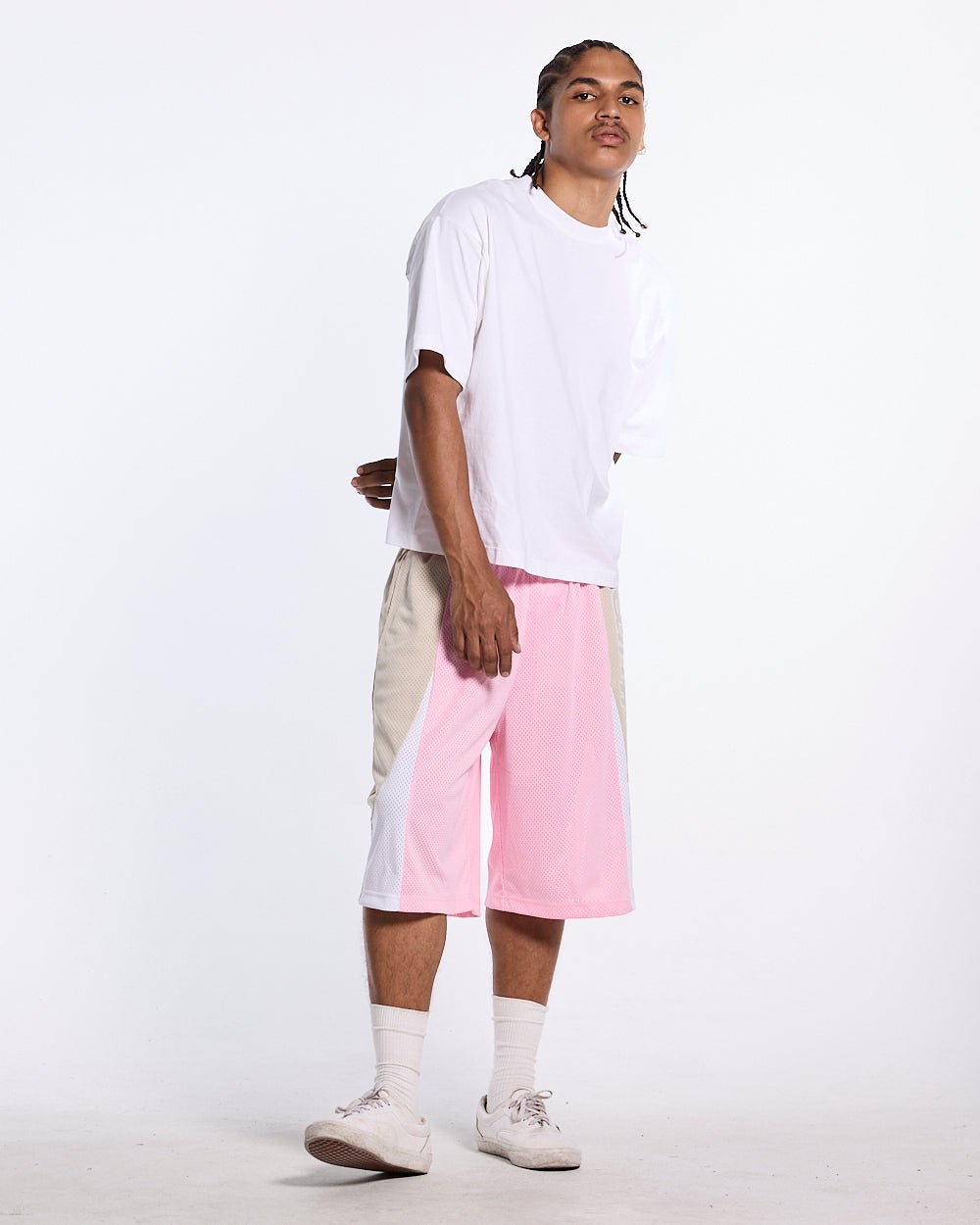 DECALS SHORT MAN WHITE AND PINK AND BEIGE - Cold Culture