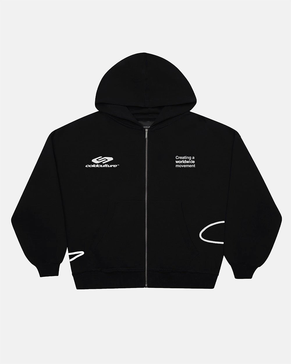 DEFENSE ZIP HOODIE BLACK - Cold Culture