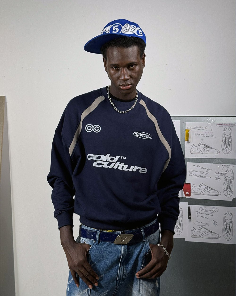 DETAILED CREWNECK INDIGO BLUE - Cold Culture