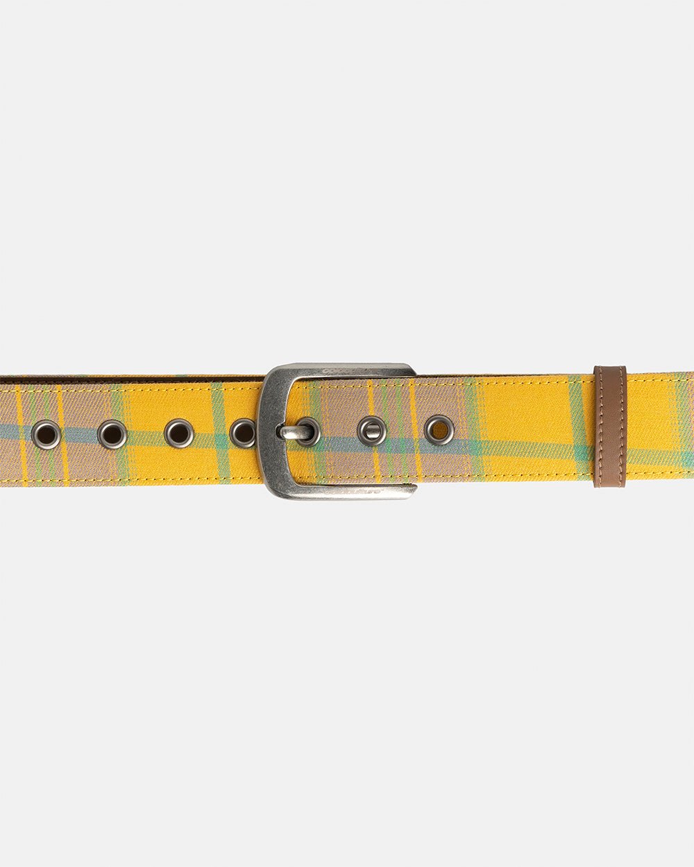 DINING CHECK BELT YELLOW TARTAN - Cold Culture