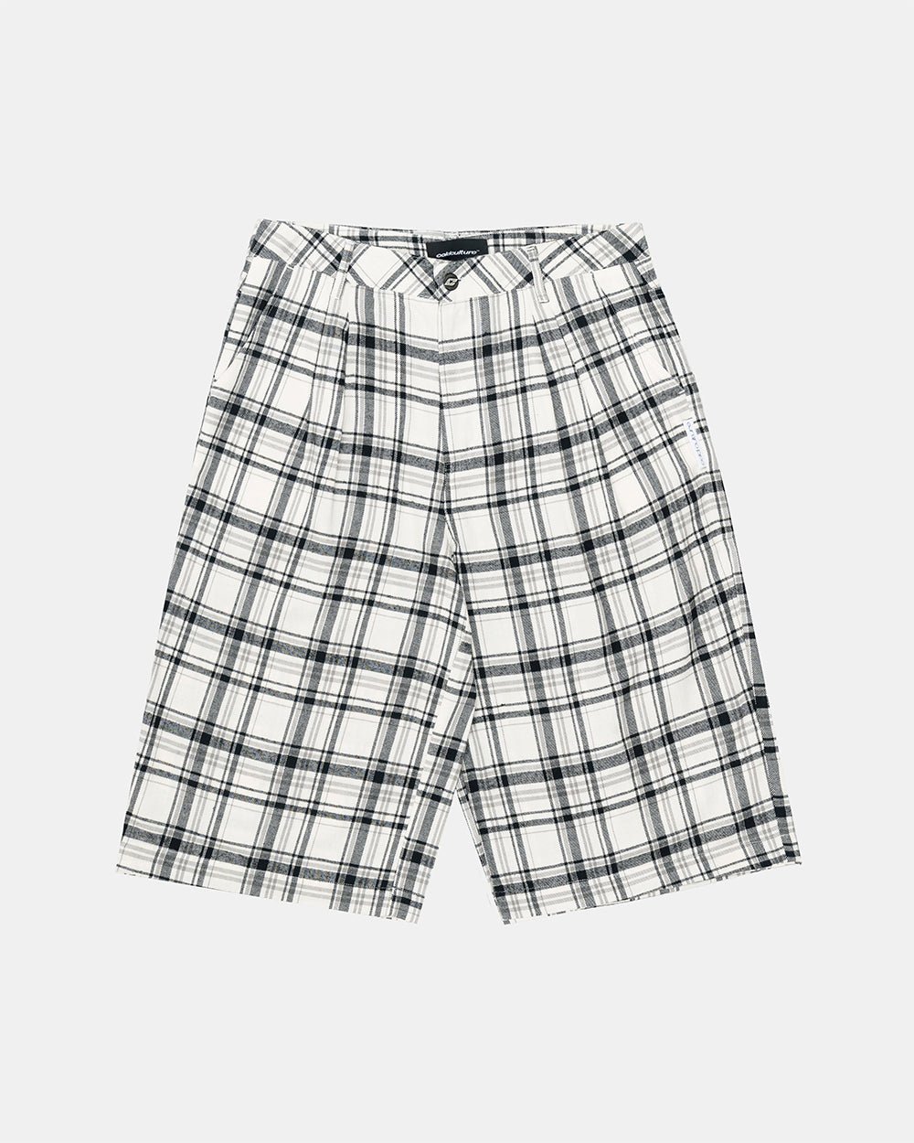 DINING CHECK JORTS BLACK - Cold Culture