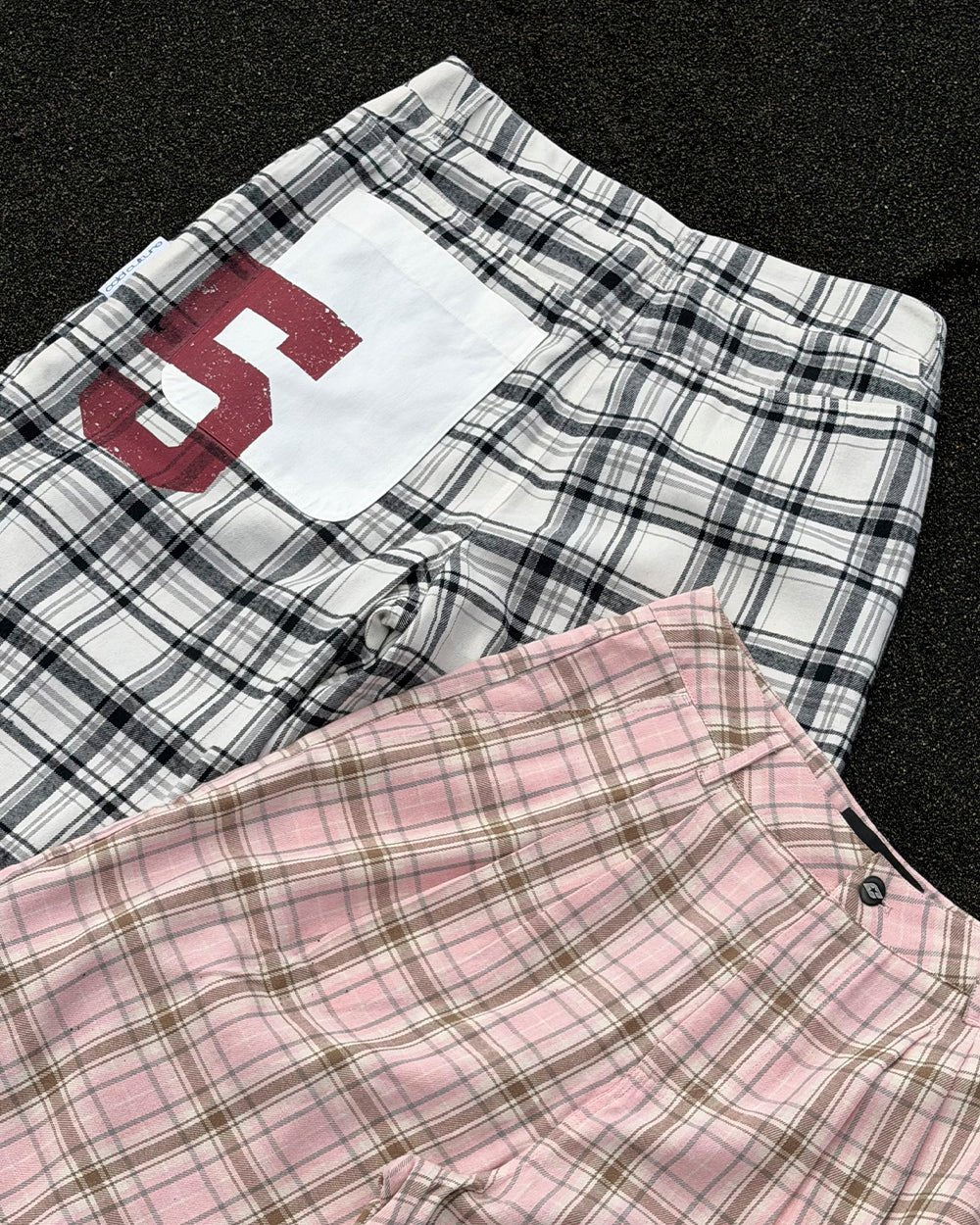 DINING CHECK JORTS BLACK - Cold Culture