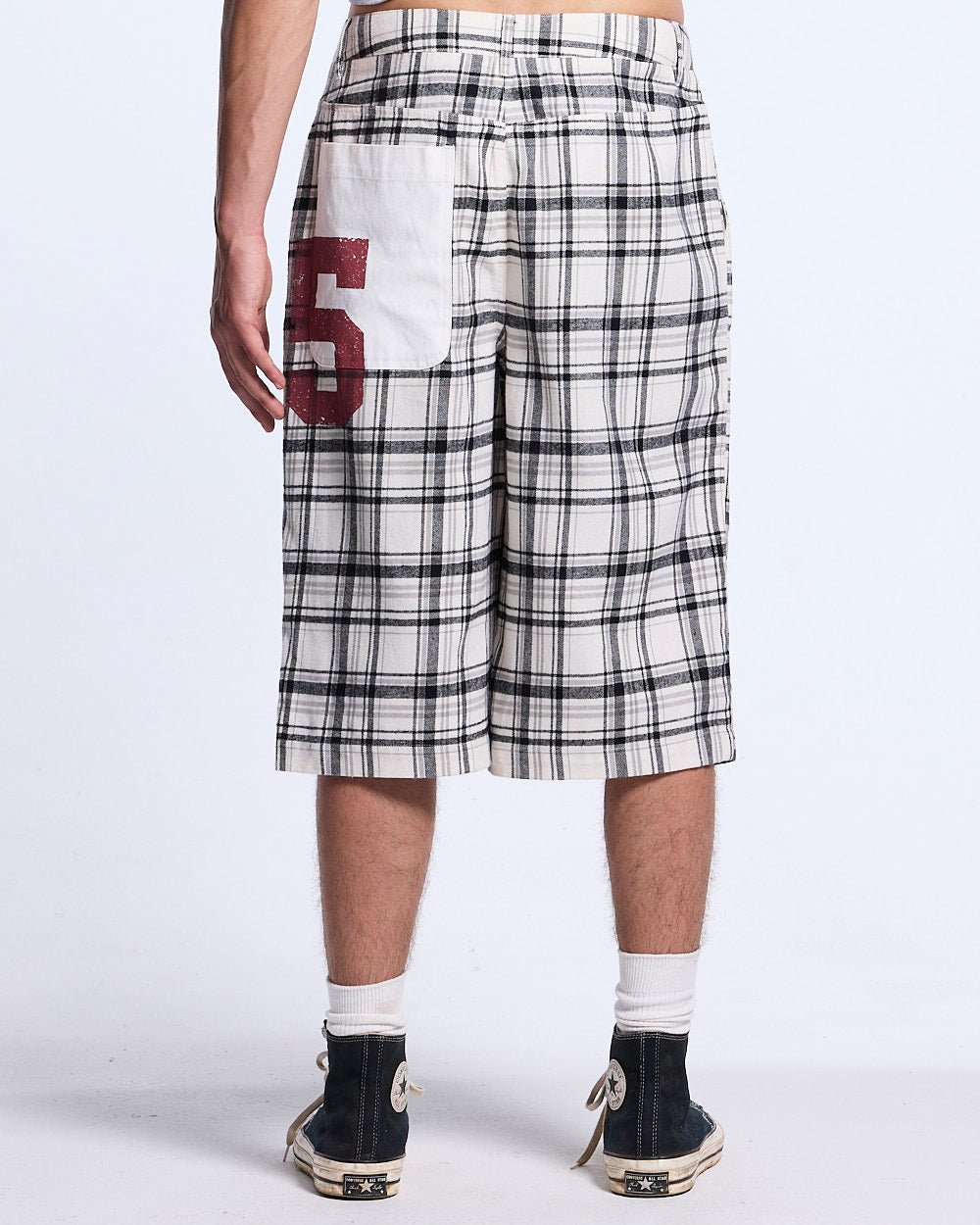 DINING CHECK JORTS BLACK - Cold Culture