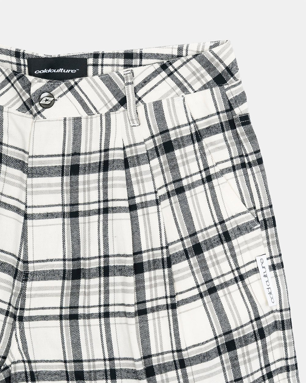 DINING CHECK JORTS BLACK - Cold Culture