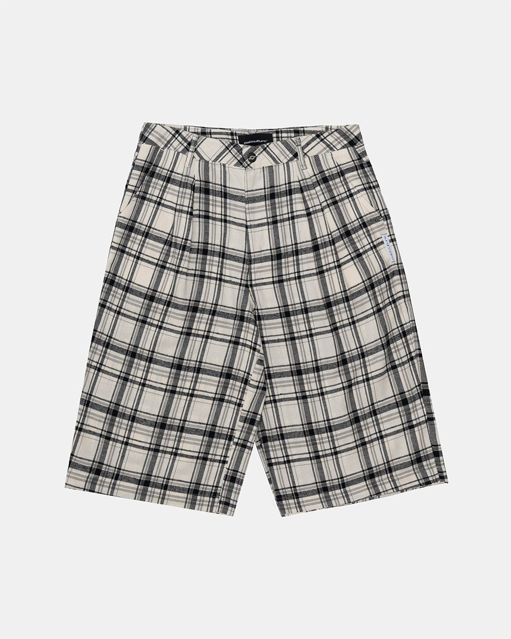 DINING CHECK JORTS BLACK - Cold Culture