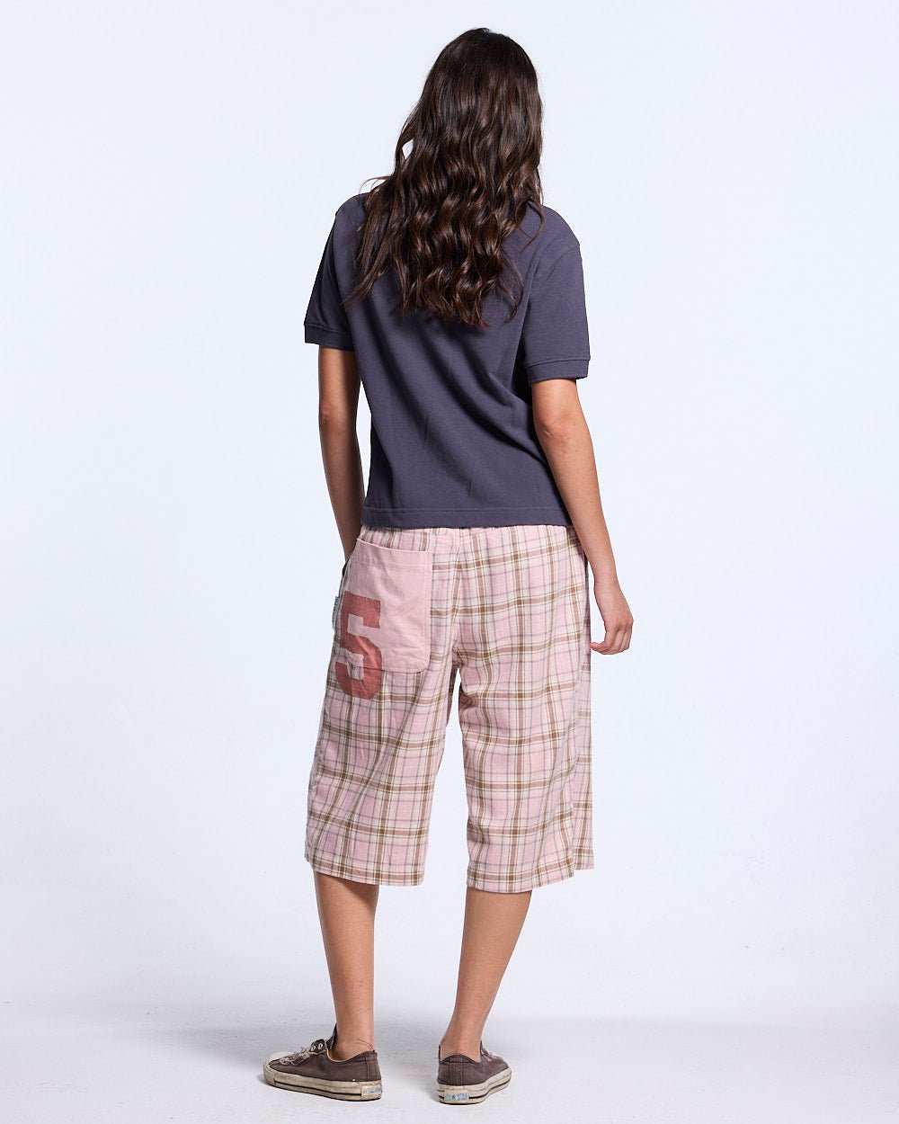 DINING CHECK JORTS PINK - Cold Culture