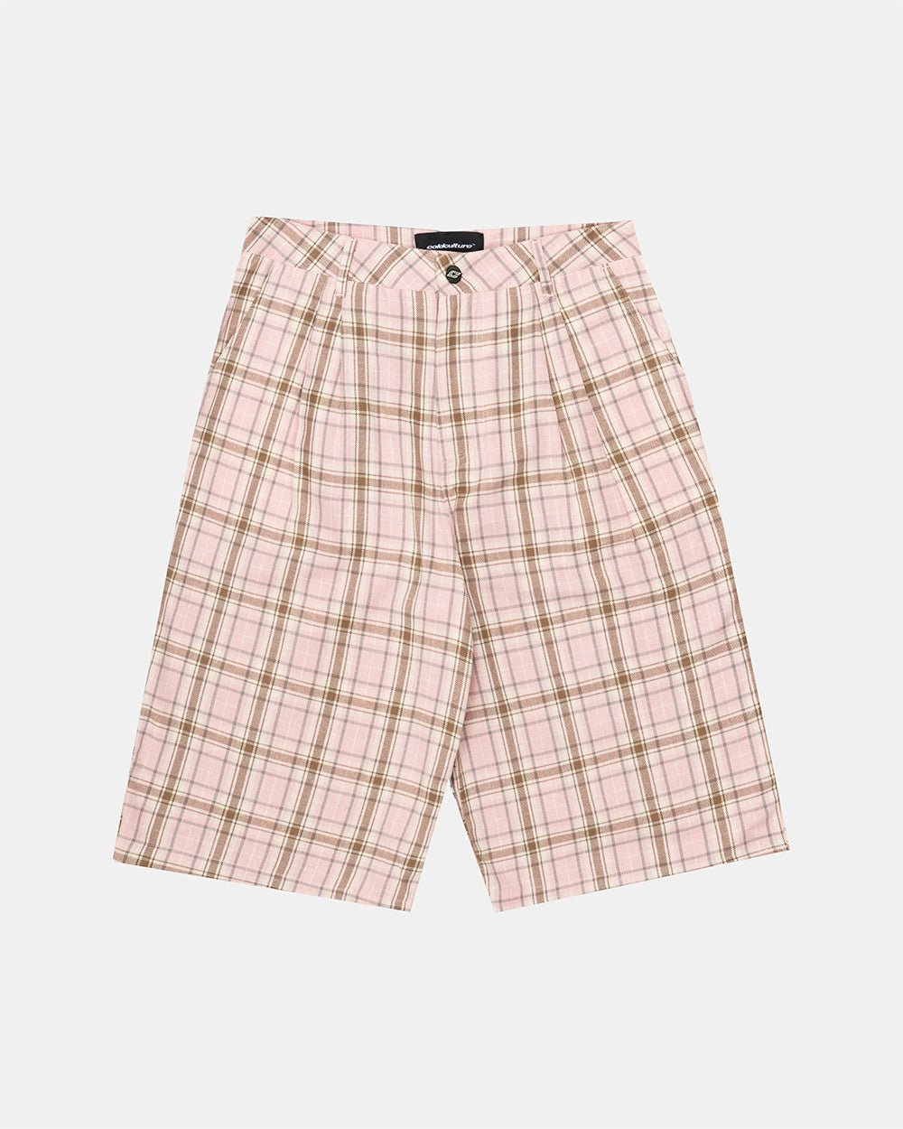 DINING CHECK JORTS PINK - Cold Culture
