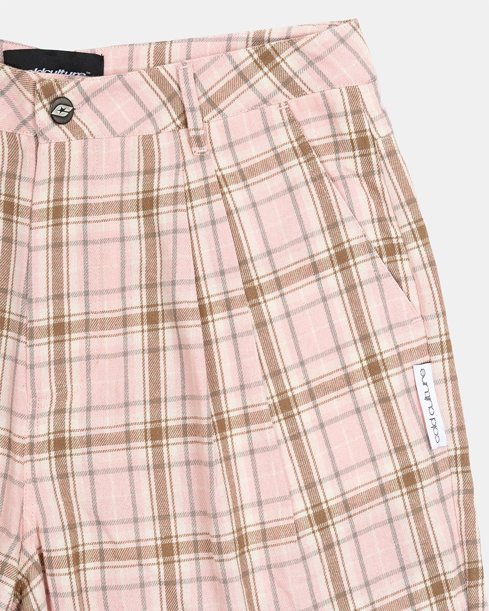 DINING CHECK JORTS PINK - Cold Culture