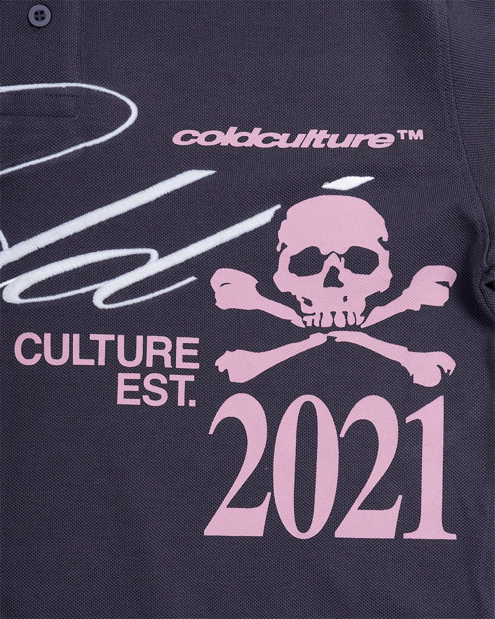 DIRTY SKULL POLO DARK GREY - Cold Culture
