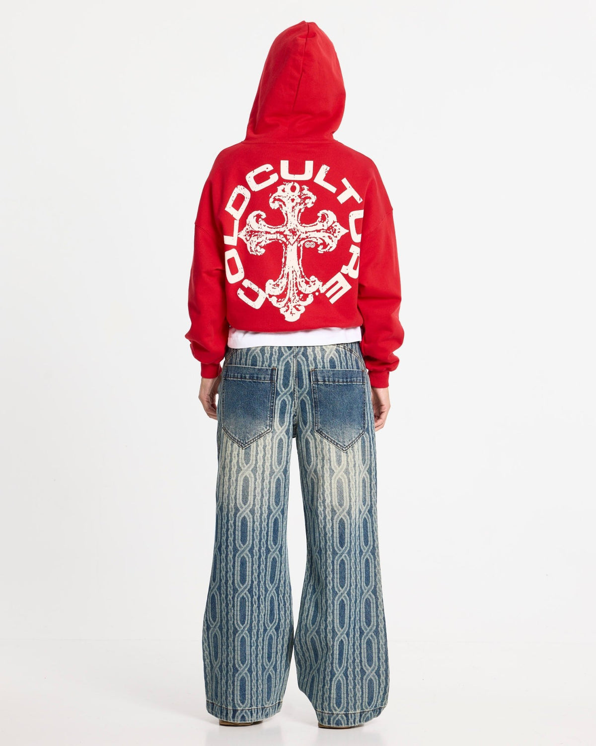 DISCHARGE HOODIE RED - Cold Culture
