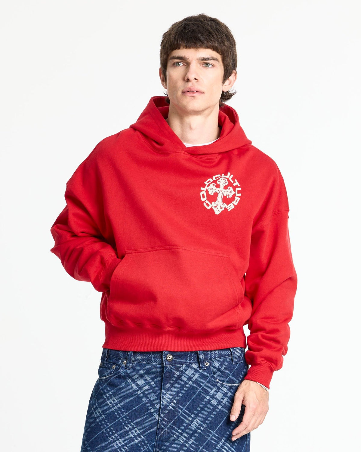 DISCHARGE HOODIE RED - Cold Culture