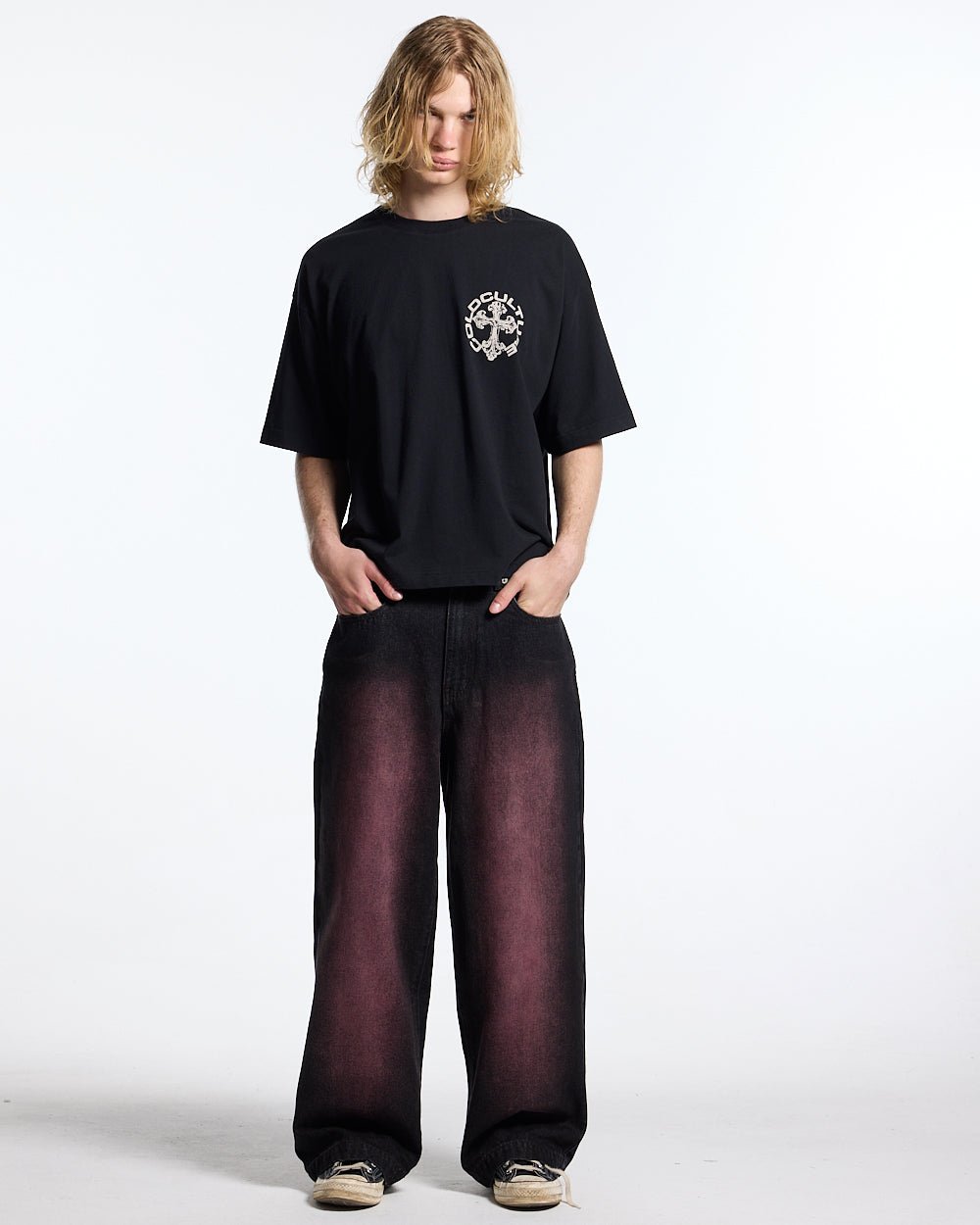 DISCHARGE TEE BLACK - Cold Culture