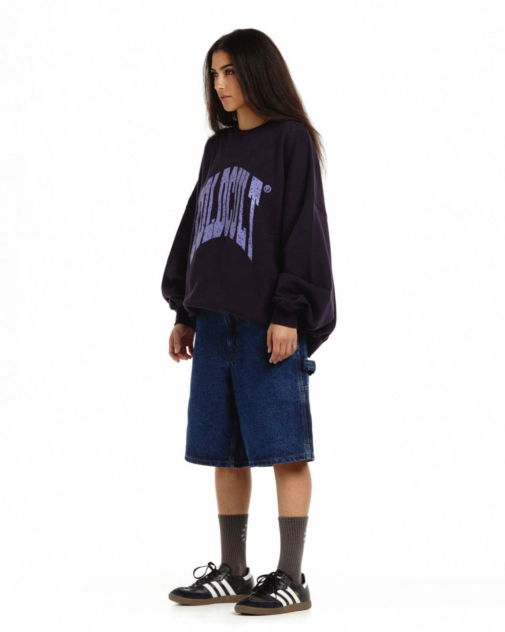 DISORTED CREWNECK ULTRAMARINE PURPLE