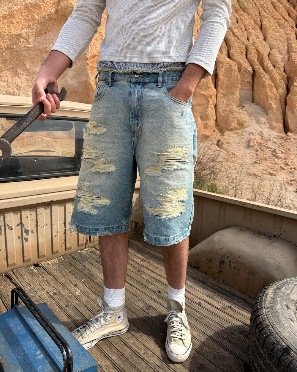 DISRUPT SHORTS LIGHT BLUE - Cold Culture