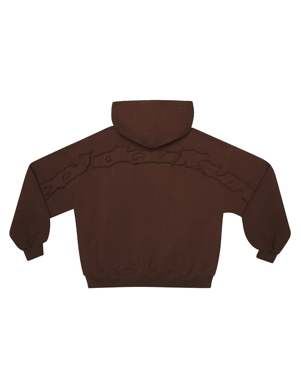 DISTRESS CURVED HOODIE BROWN - Cold Culture