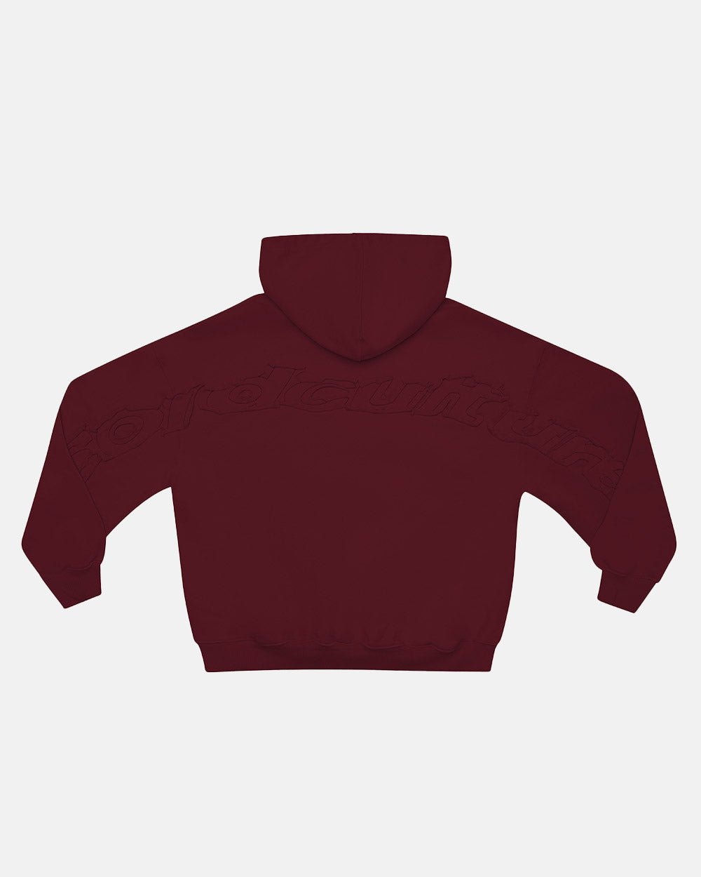 DISTRESS CURVED HOODIE BURGUNDY - Cold Culture
